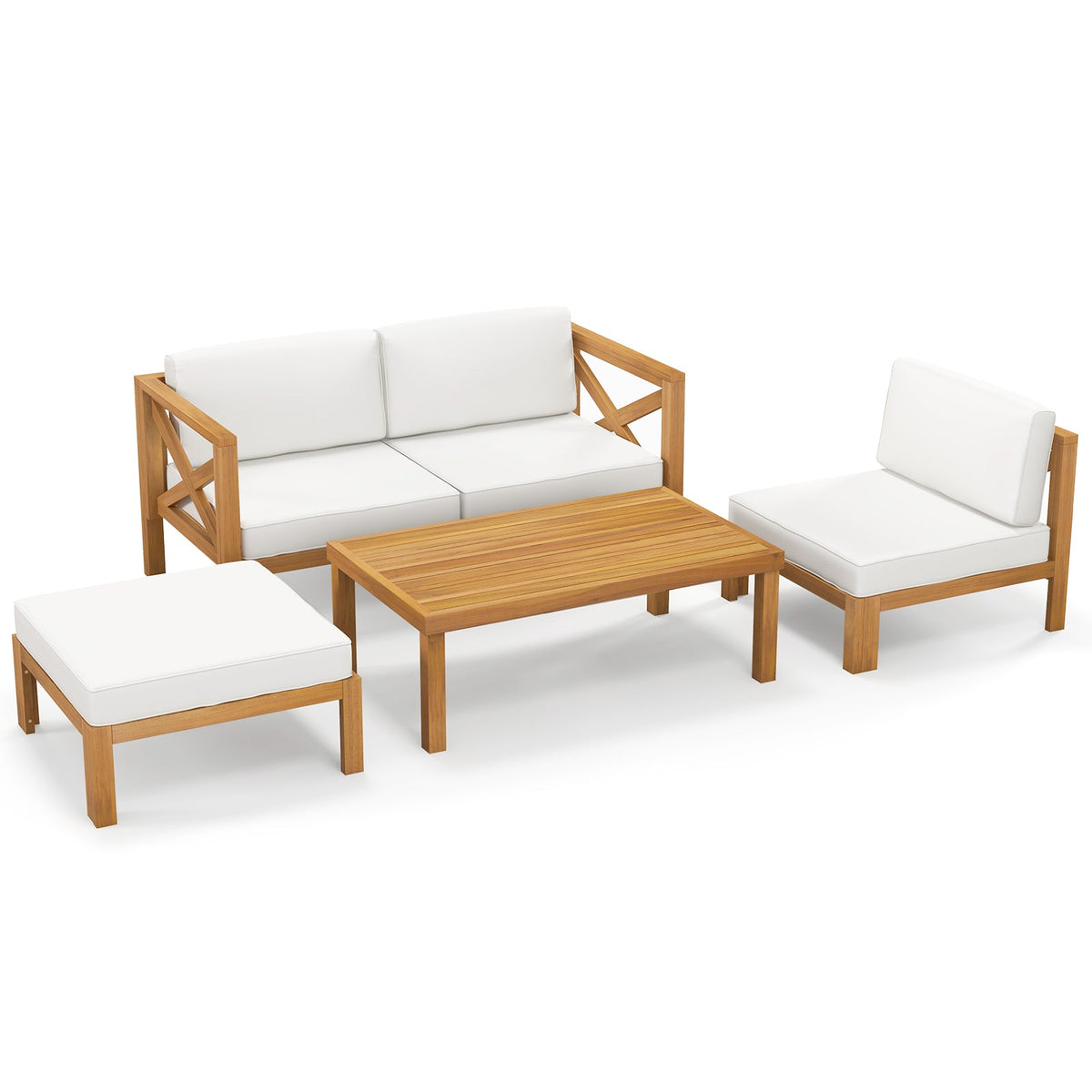 Acacia Wood Outdoor Conversation Set
