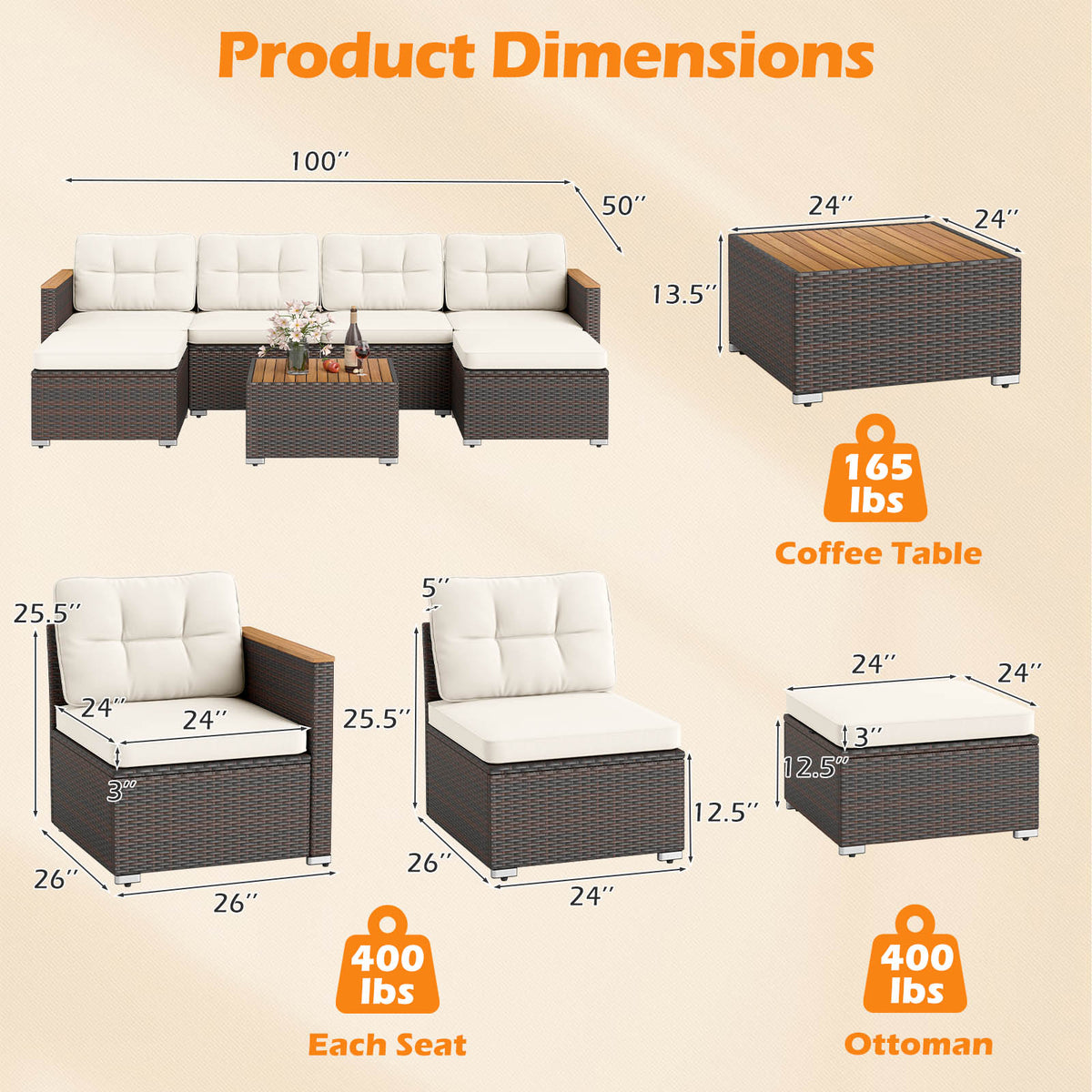White Wicker Patio Conversation Set
