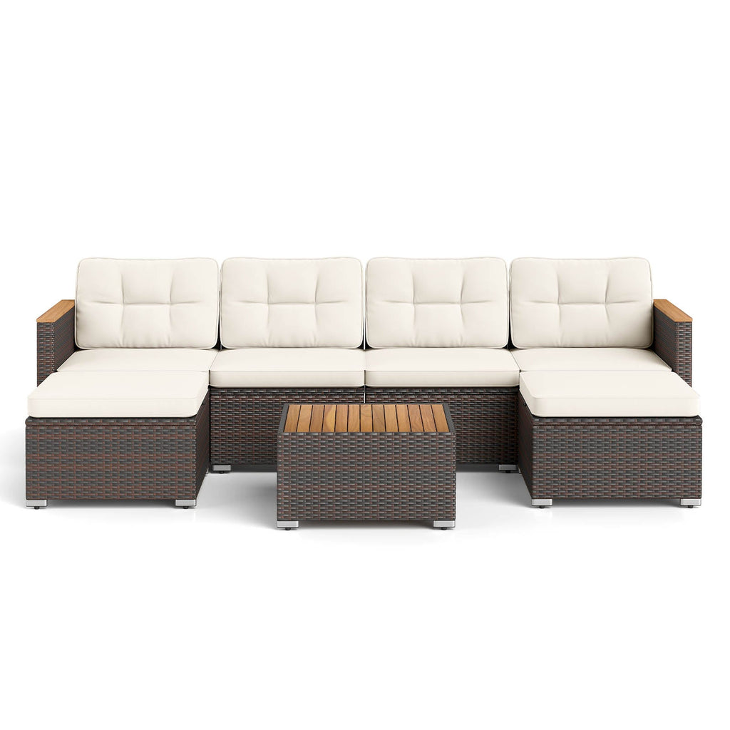 White Wicker Patio Conversation Set