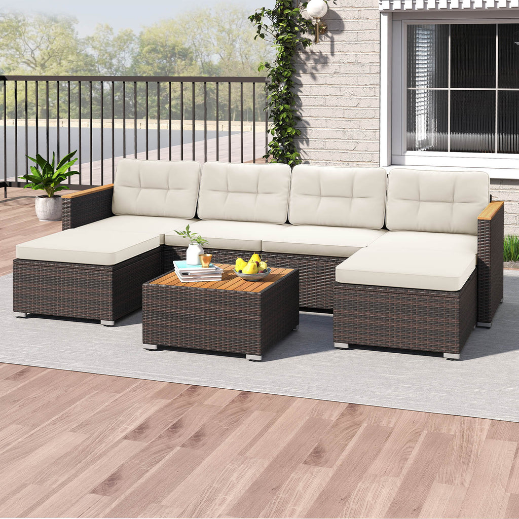 White Wicker Patio Conversation Set