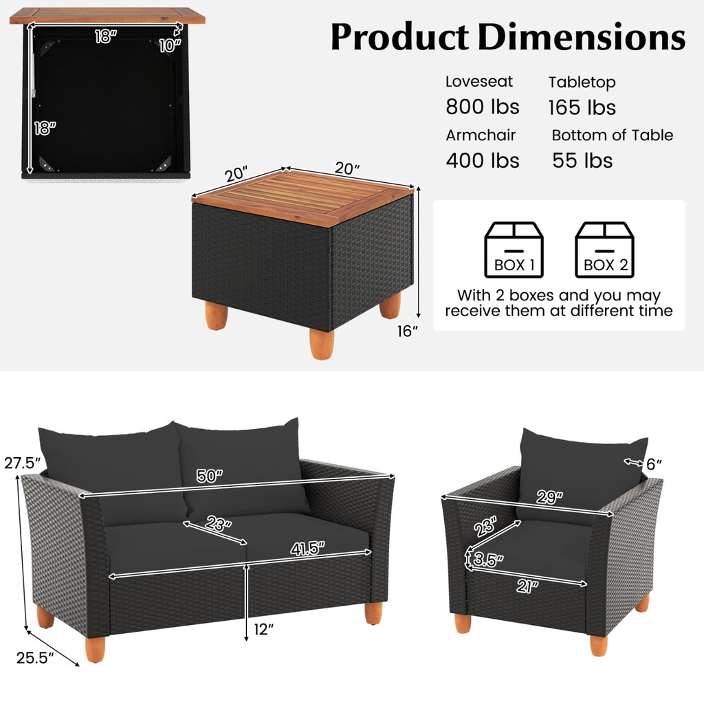 Outdoor Wicker Conversation Set
