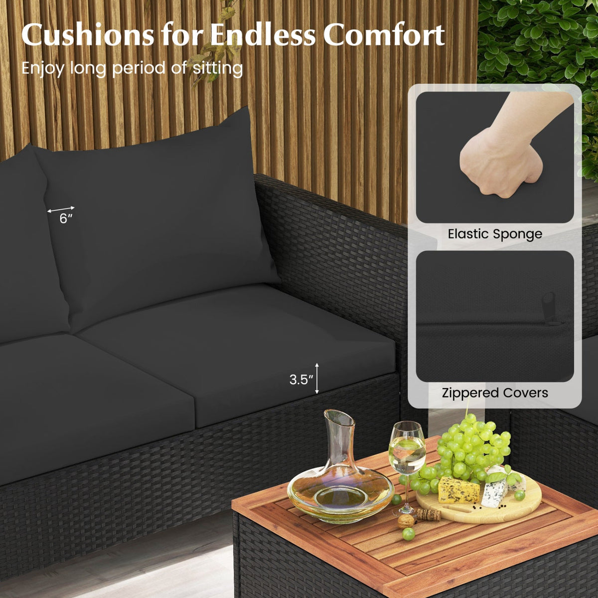 Outdoor Wicker Conversation Set