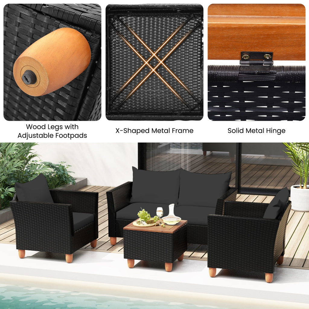 Outdoor Wicker Conversation Set