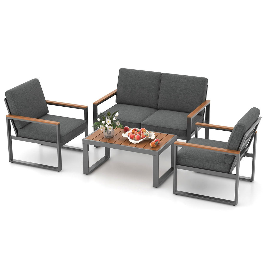 Gray Aluminum Patio Conversation Set
