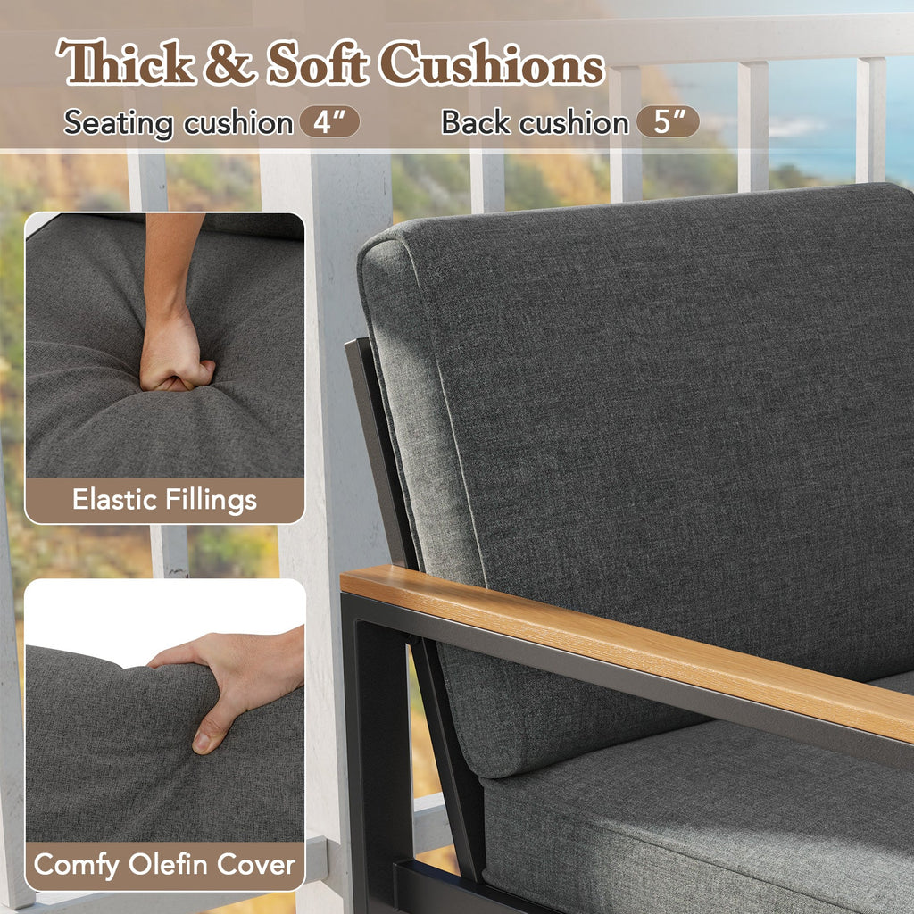 Gray Aluminum Patio Conversation Set