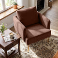 Velvet Accent Chair with Back Cushion and Golden Metal Legs