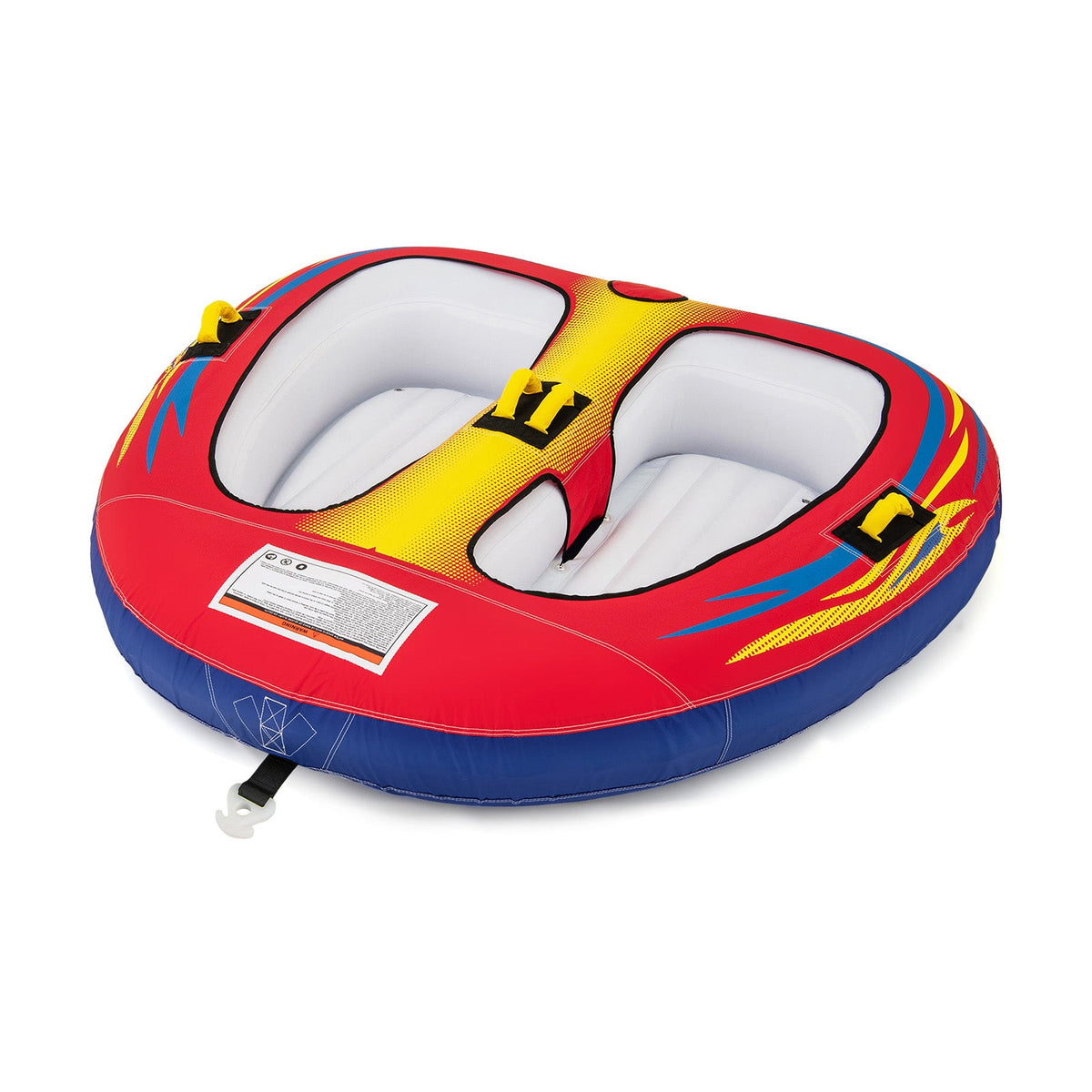 1 or 2 Person Inflatable Towable Tube for Boating with Drainage