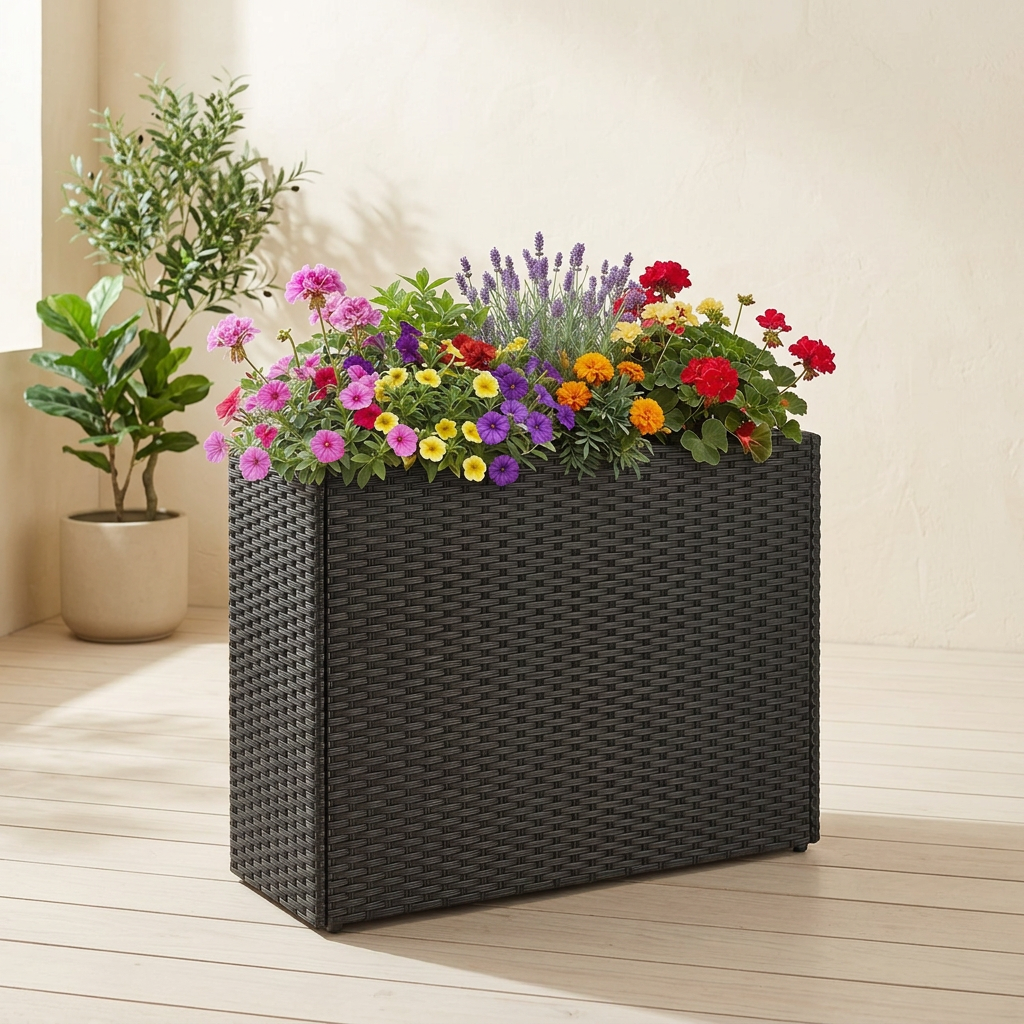 Rattan Raised Garden Bed