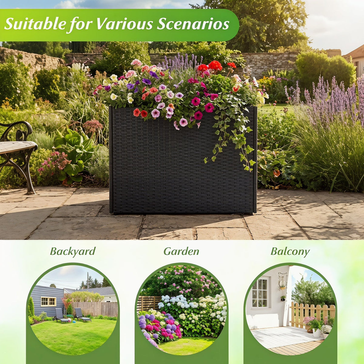 Rattan Raised Garden Bed